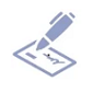 icon of a pen signing a check